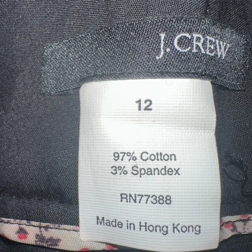 J Crew black velvet pants size 12